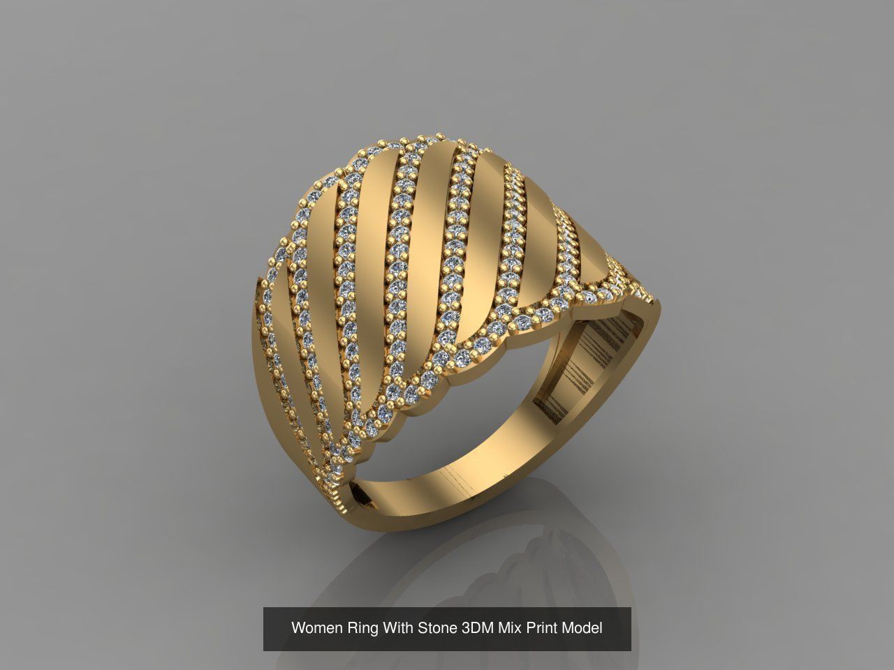95 Files - Women Ring Womens Rings With Stone Models 3DM  3D Model Collection_30