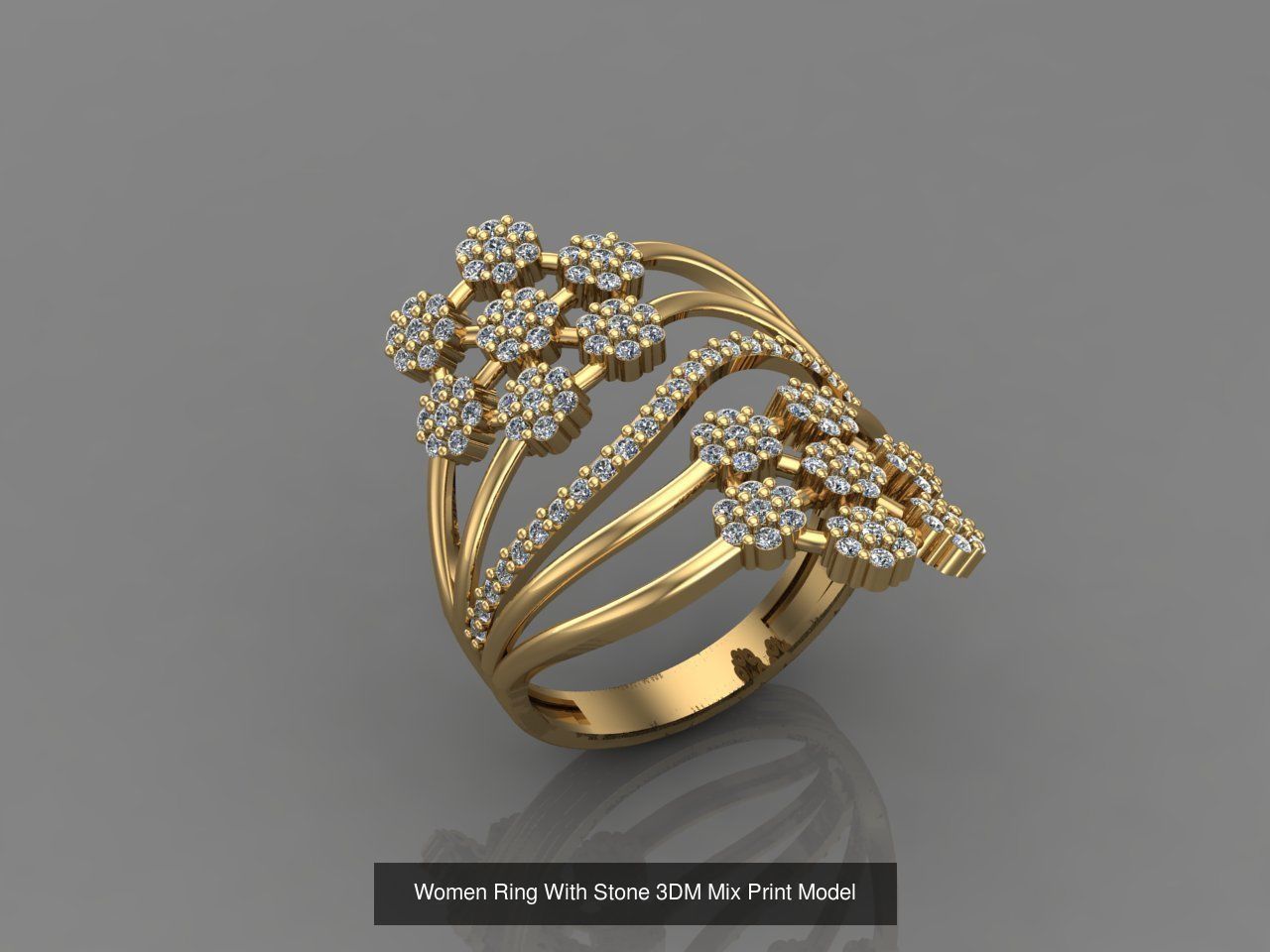 95 Files - Women Ring Womens Rings With Stone Models 3DM  3D Model Collection_19