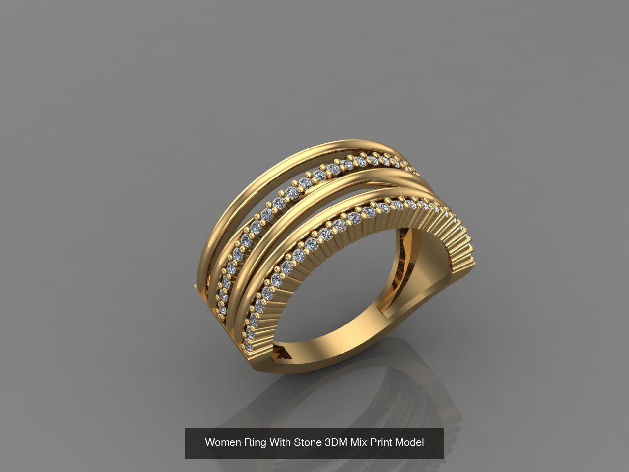 95 Files - Women Ring Womens Rings With Stone Models 3DM  3D Model Collection_13
