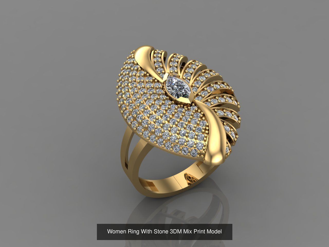 95 Files - Women Ring Womens Rings With Stone Models 3DM  3D Model Collection_14