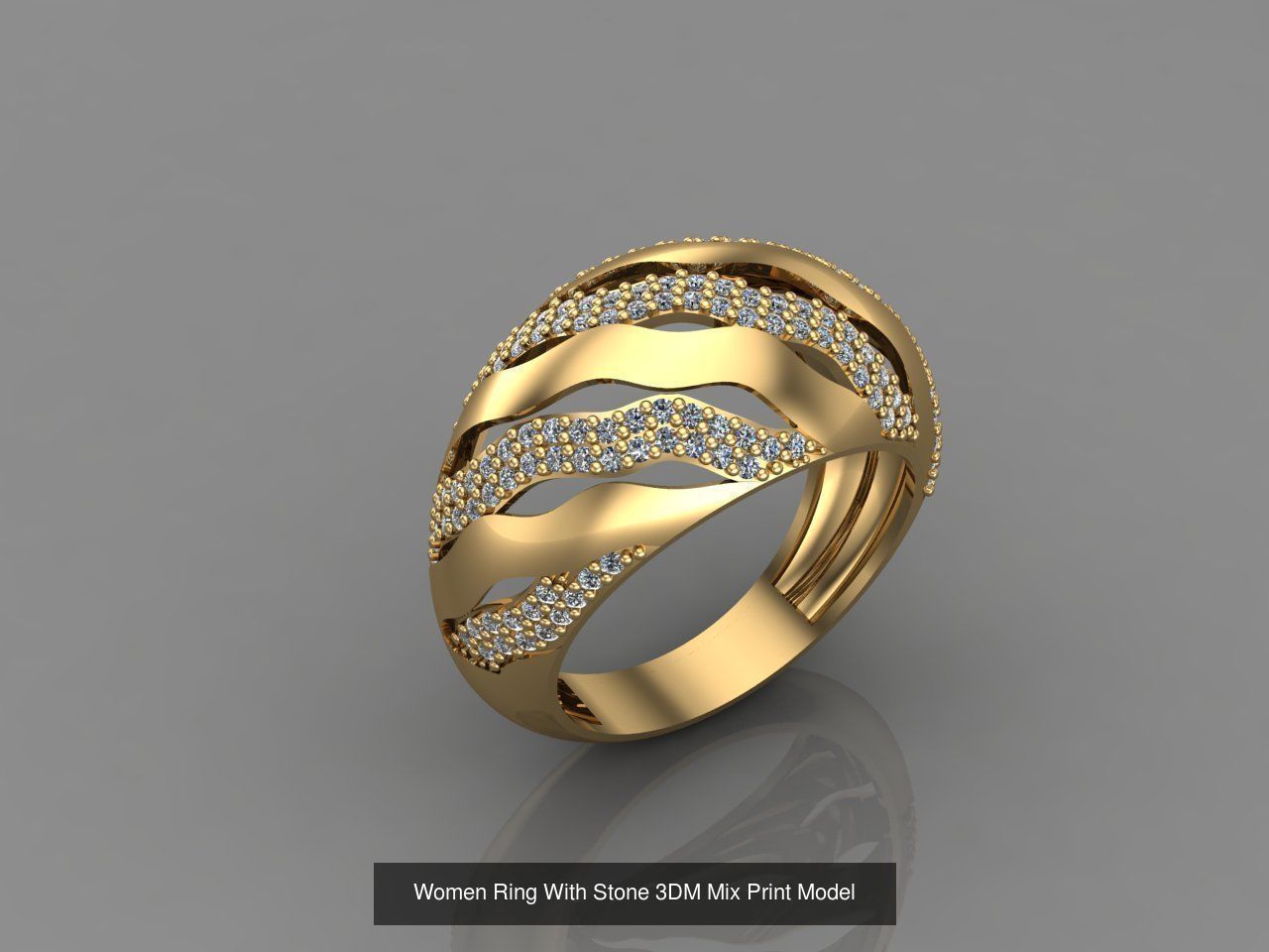 95 Files - Women Ring Womens Rings With Stone Models 3DM  3D Model Collection_44