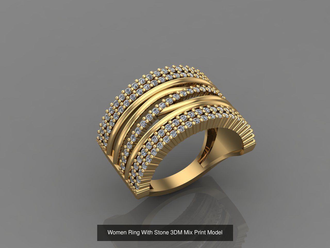 95 Files - Women Ring Womens Rings With Stone Models 3DM  3D Model Collection_15