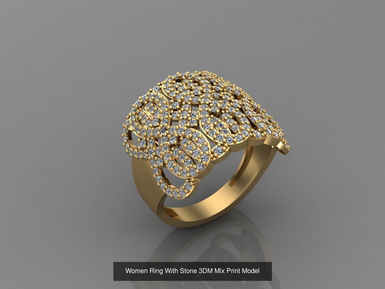 95 Files - Women Ring Womens Rings With Stone Models 3DM  3D Model Collection_34