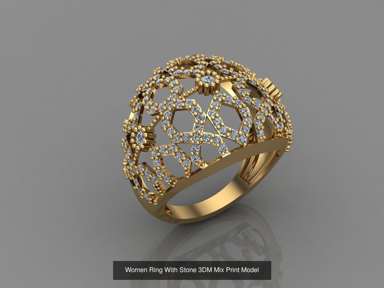 95 Files - Women Ring Womens Rings With Stone Models 3DM  3D Model Collection_65