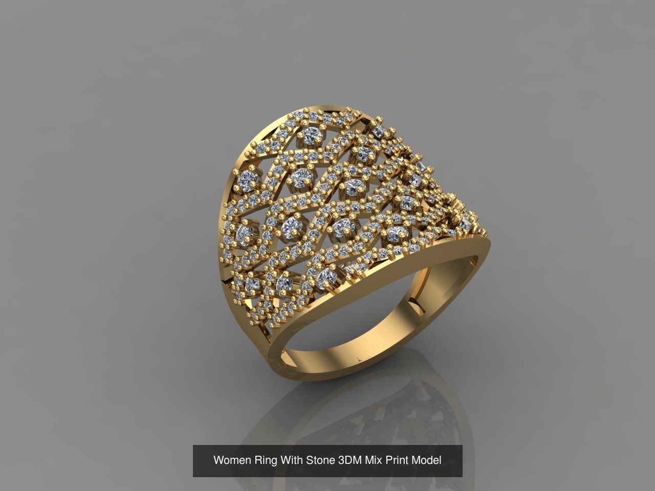 95 Files - Women Ring Womens Rings With Stone Models 3DM  3D Model Collection_61