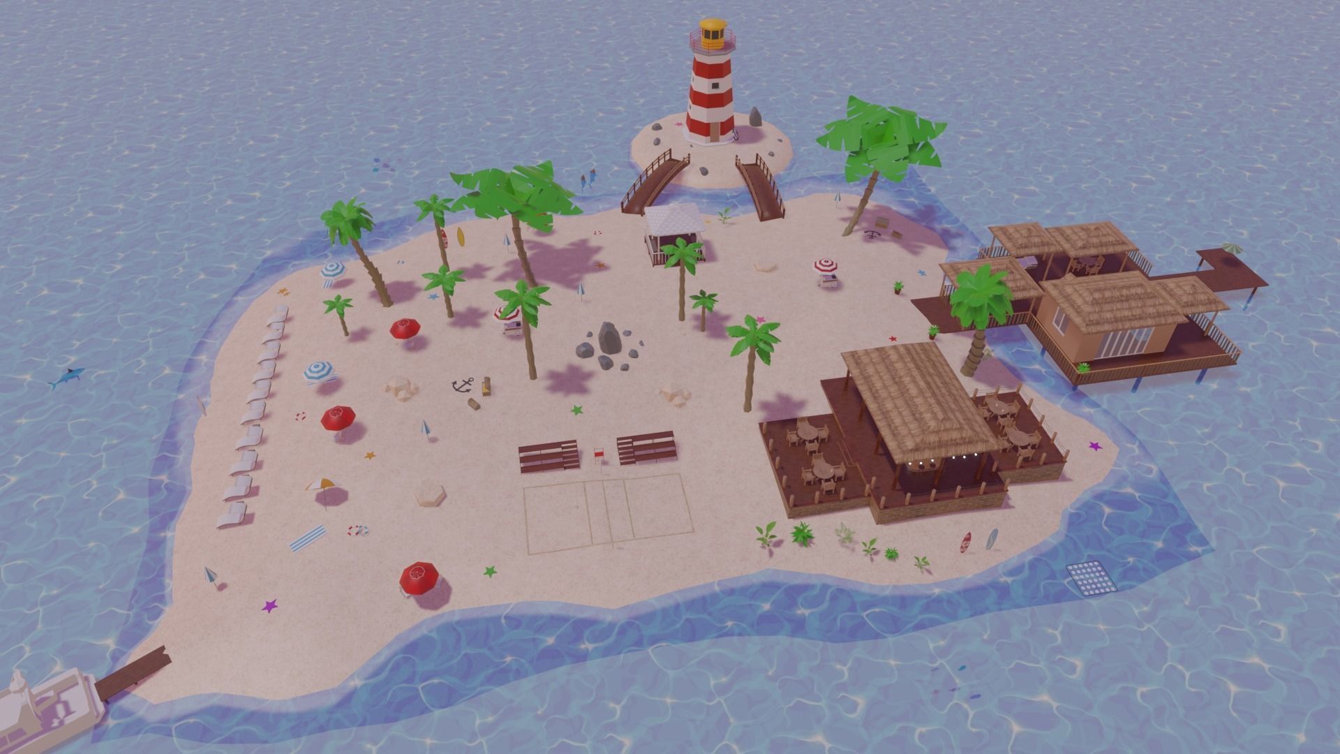 Metaverse Island Low-poly 3D model_2