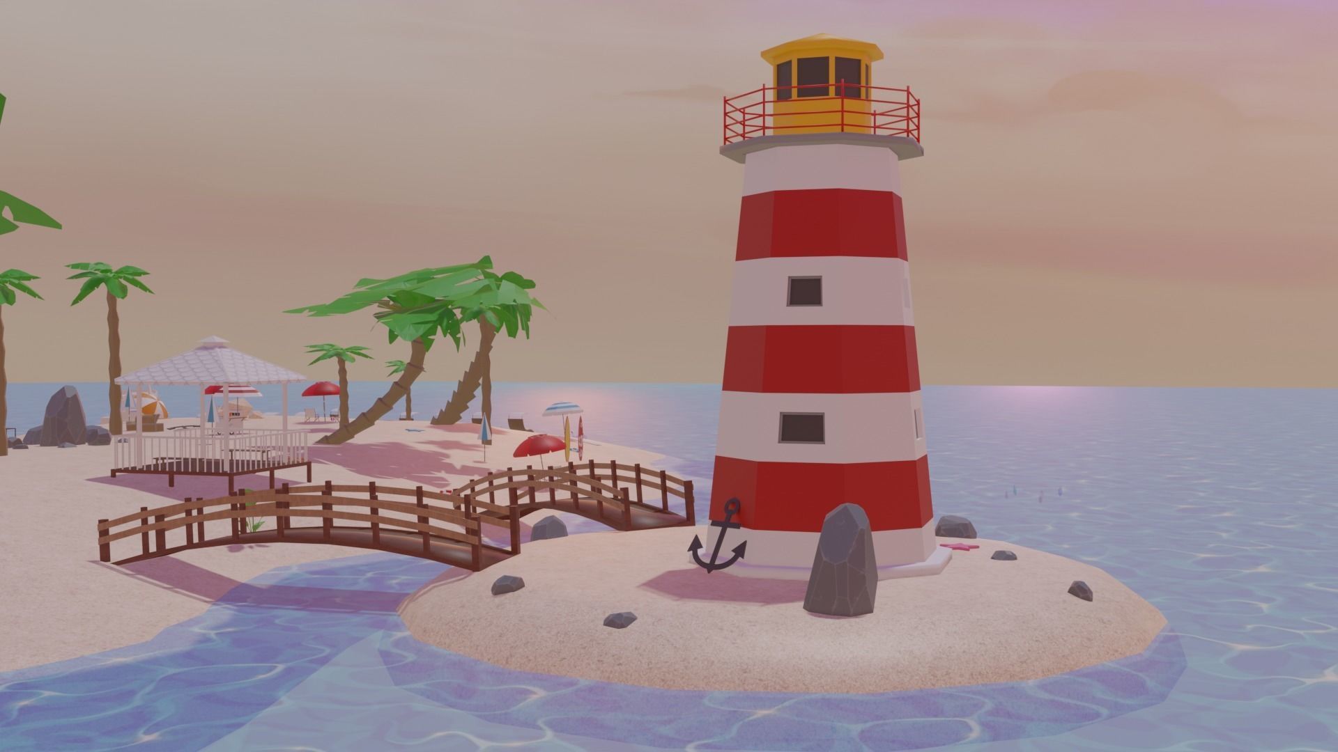 Metaverse Island Low-poly 3D model_3