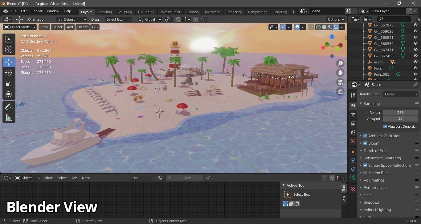 Metaverse Island Low-poly 3D model_26