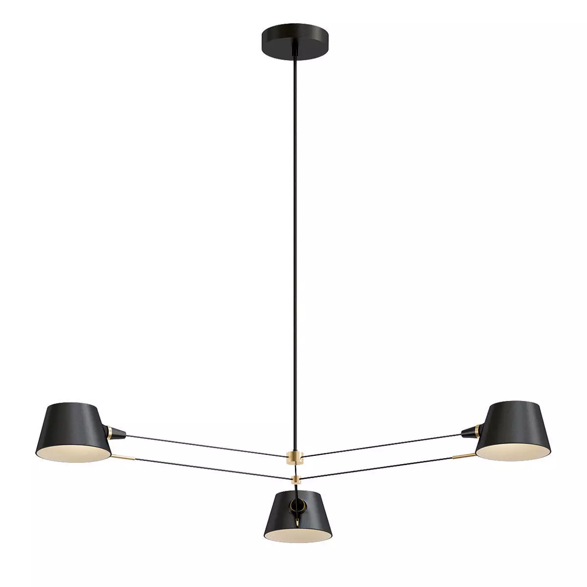 spread chandelier with three lamps hanging from it 3D model_0