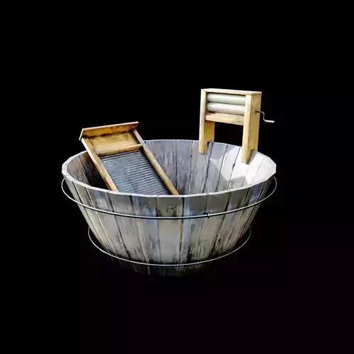 Washboard basin wood old PBR texture