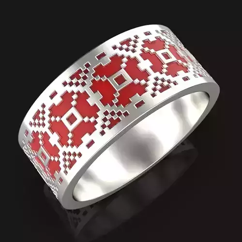Rings with Ukrainian ornament