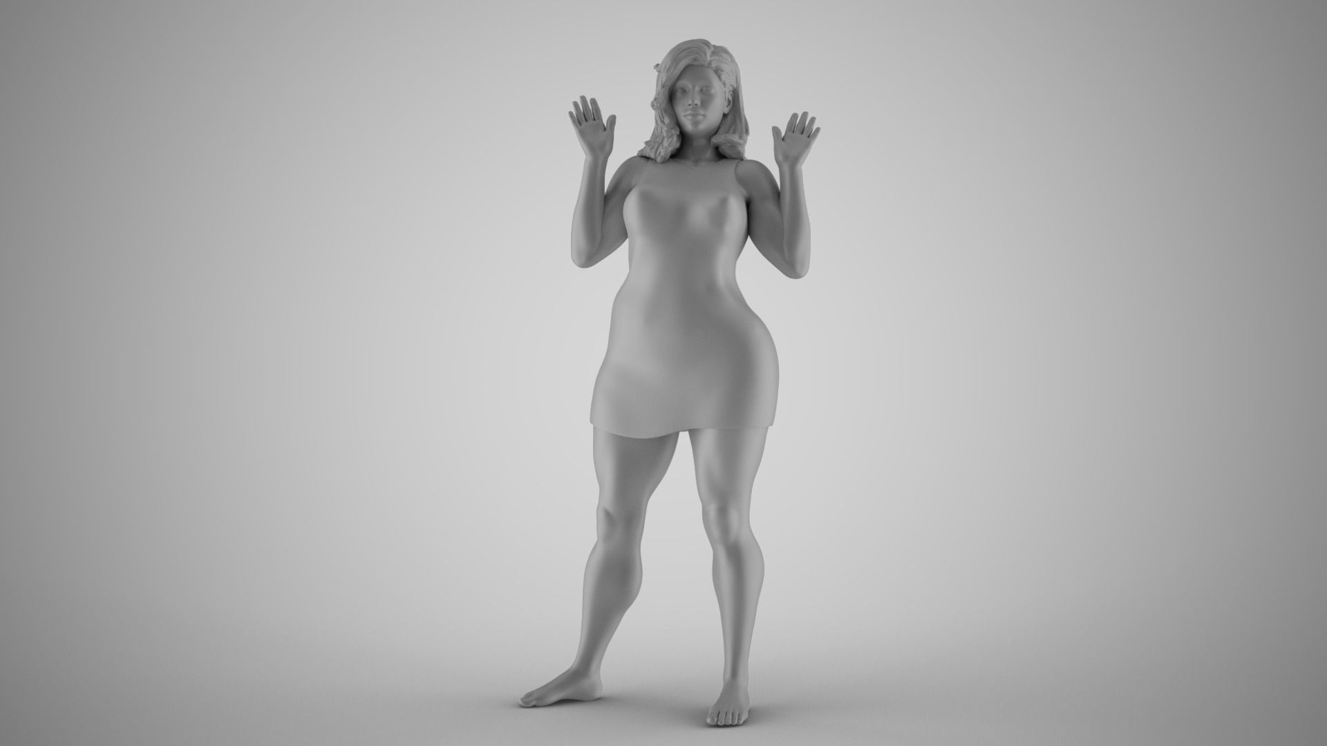 Girl Admits Defeat 3D print model_2