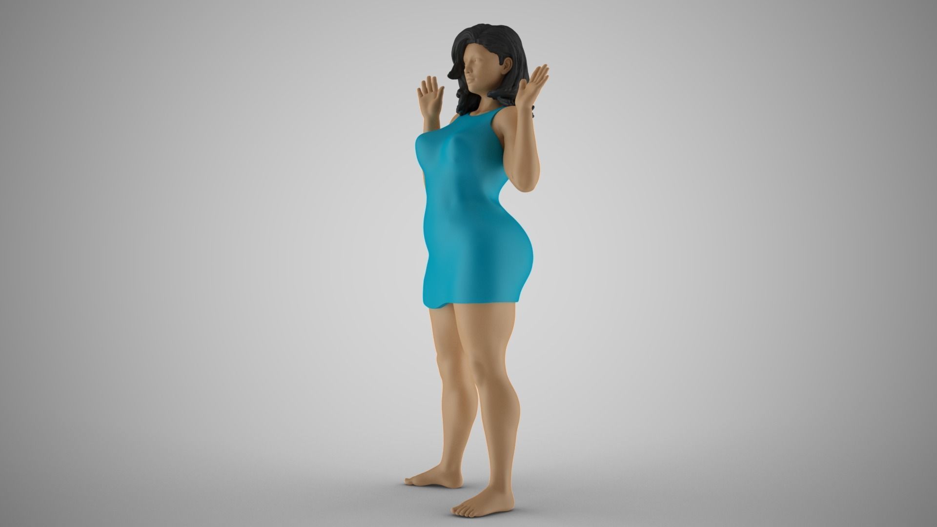 Girl Admits Defeat 3D print model_10