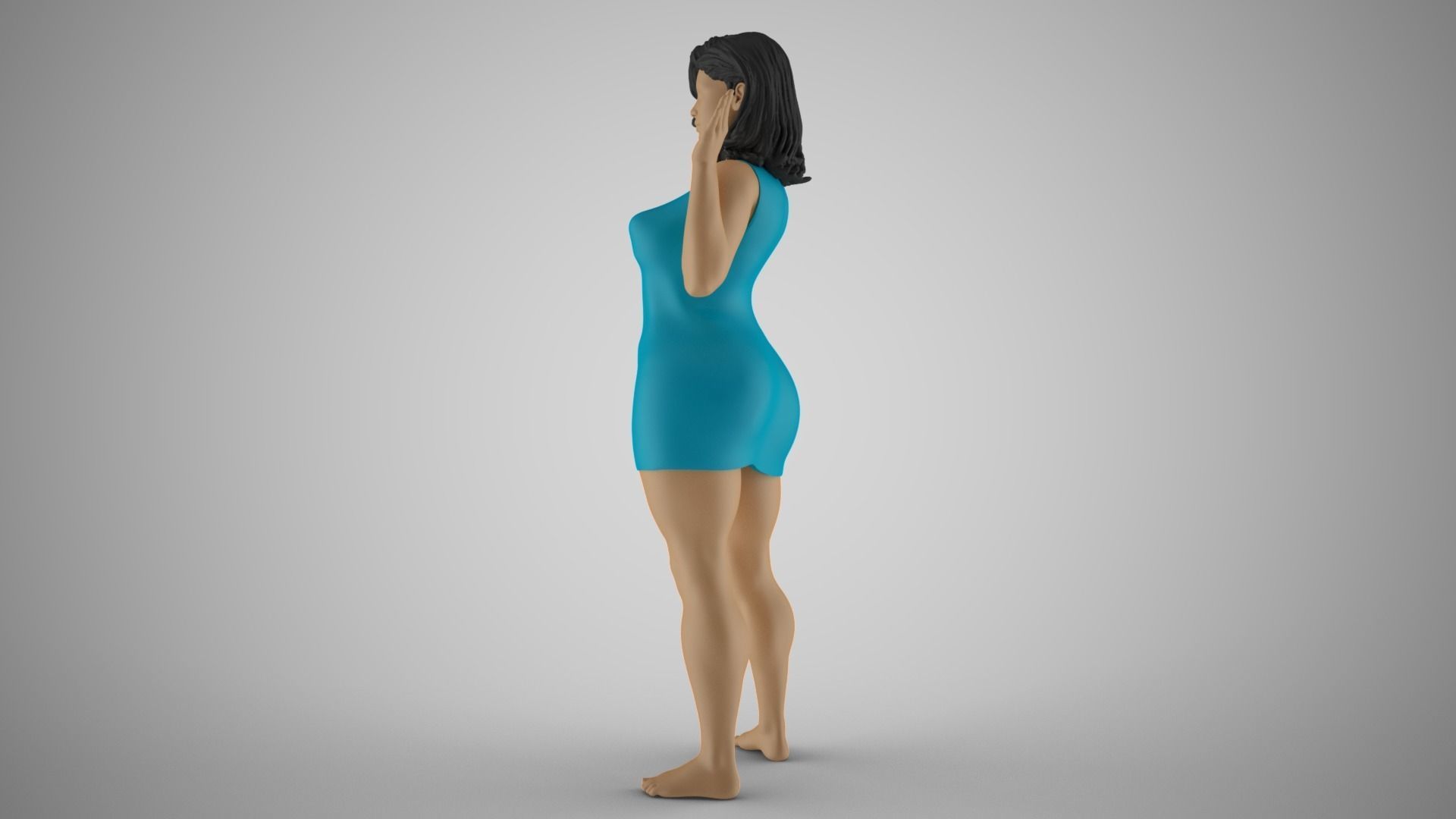 Girl Admits Defeat 3D print model_9