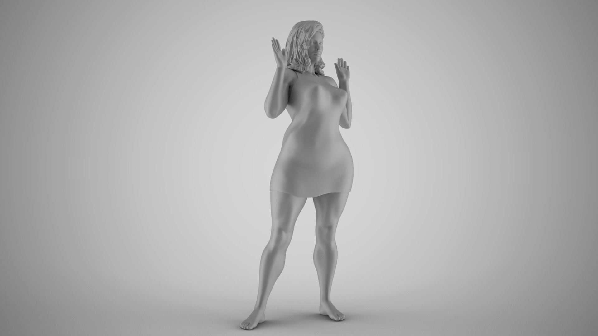 Girl Admits Defeat 3D print model_3