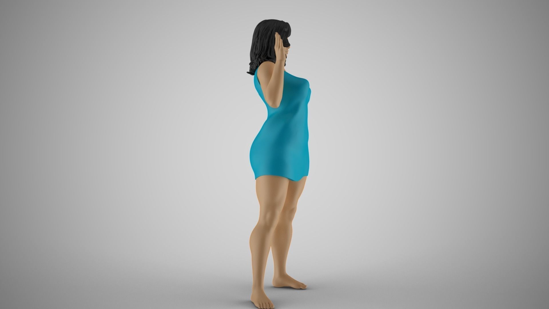 Girl Admits Defeat 3D print model_5