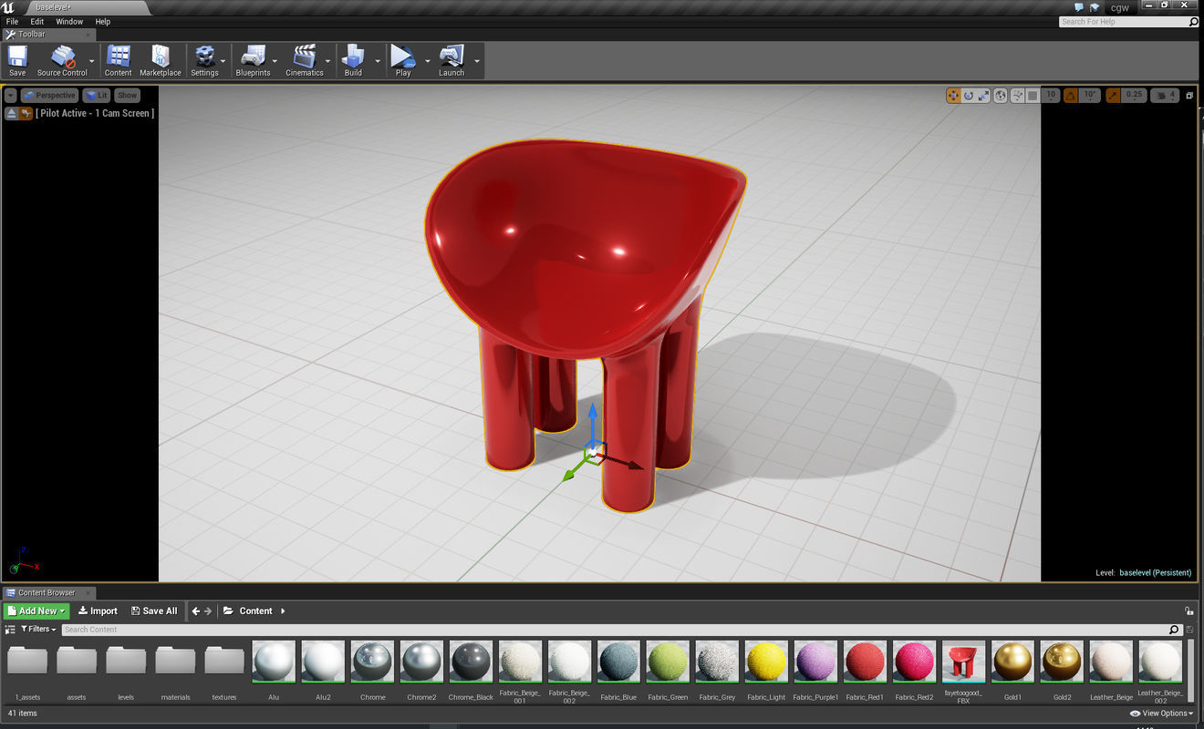 Faye Toogood Fiberglass Roly Poly UE4 Low-poly 3D model_1