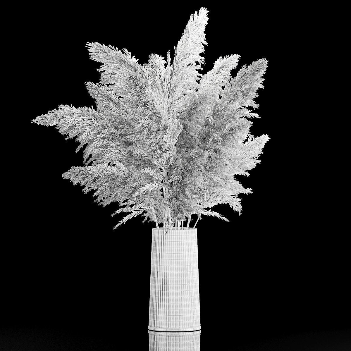 Bouquet Dried Flowers From Pampas Grass In A Vase 3D model_5
