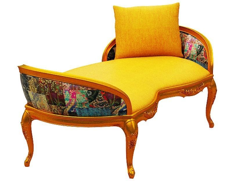 Classical sofa 2 seater Low-poly 3D model_2