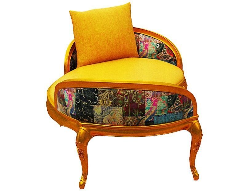 Classical sofa 2 seater Low-poly 3D model_3