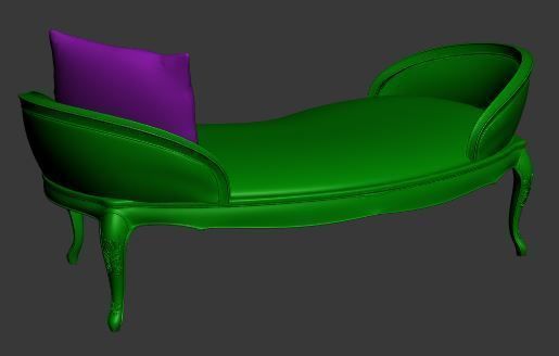 Classical sofa 2 seater Low-poly 3D model_12