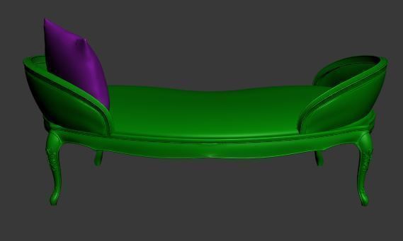 Classical sofa 2 seater Low-poly 3D model_11