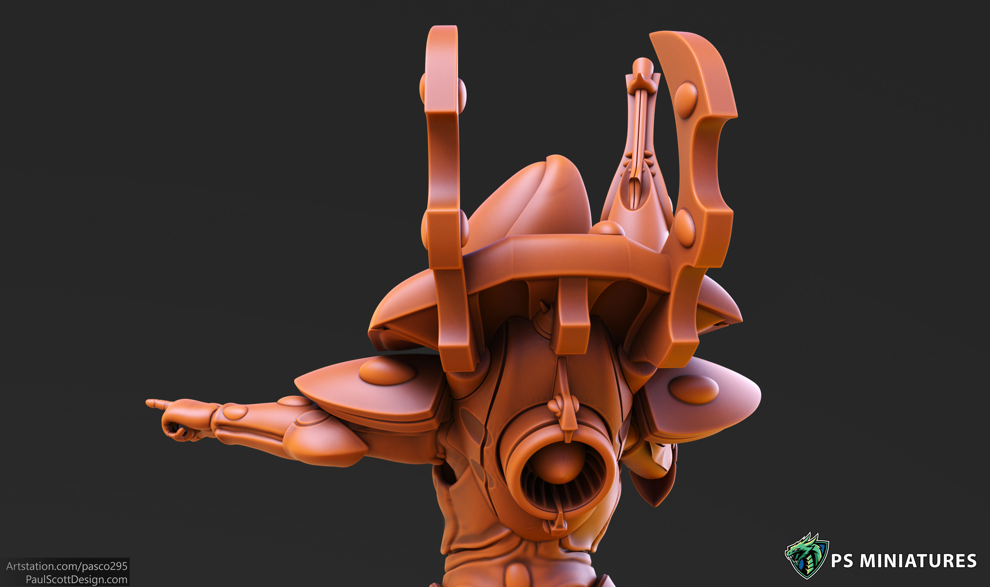 Space Elf Male Soldier Pose 2 - 8 Variants 3D print model_5