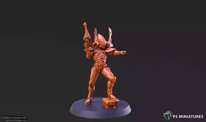 Space Elf Male Soldier Pose 2 - 8 Variants