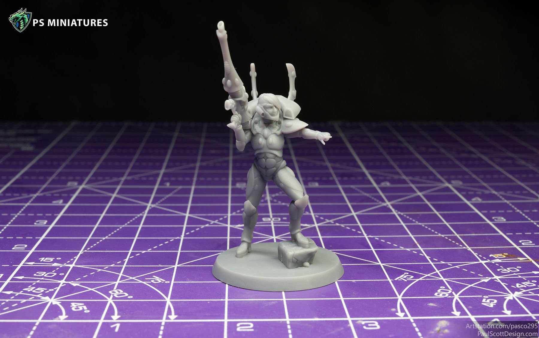 Space Elf Male Soldier Pose 2 - 8 Variants 3D print model_3