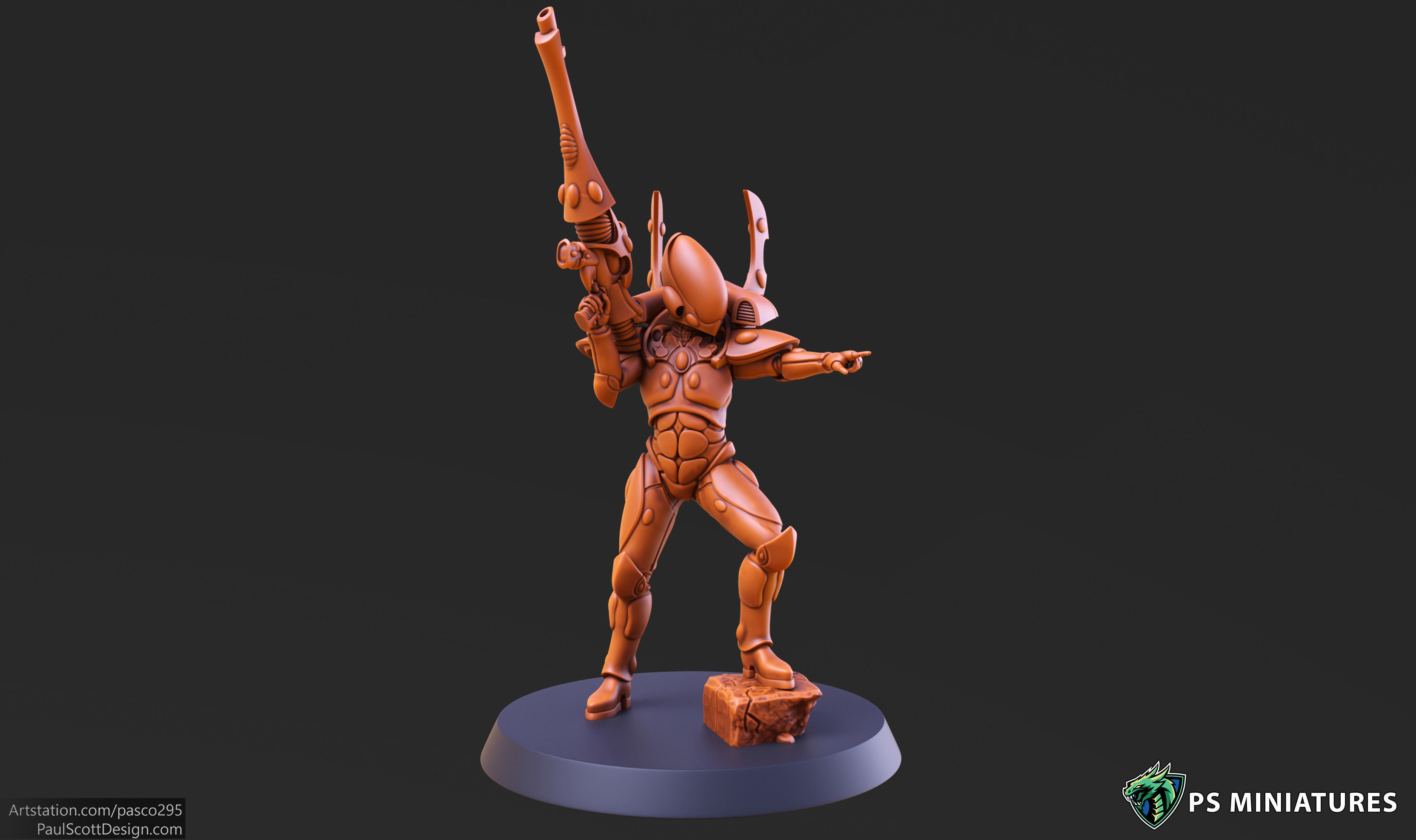 Space Elf Male Soldier Pose 2 - 8 Variants 3D print model_8