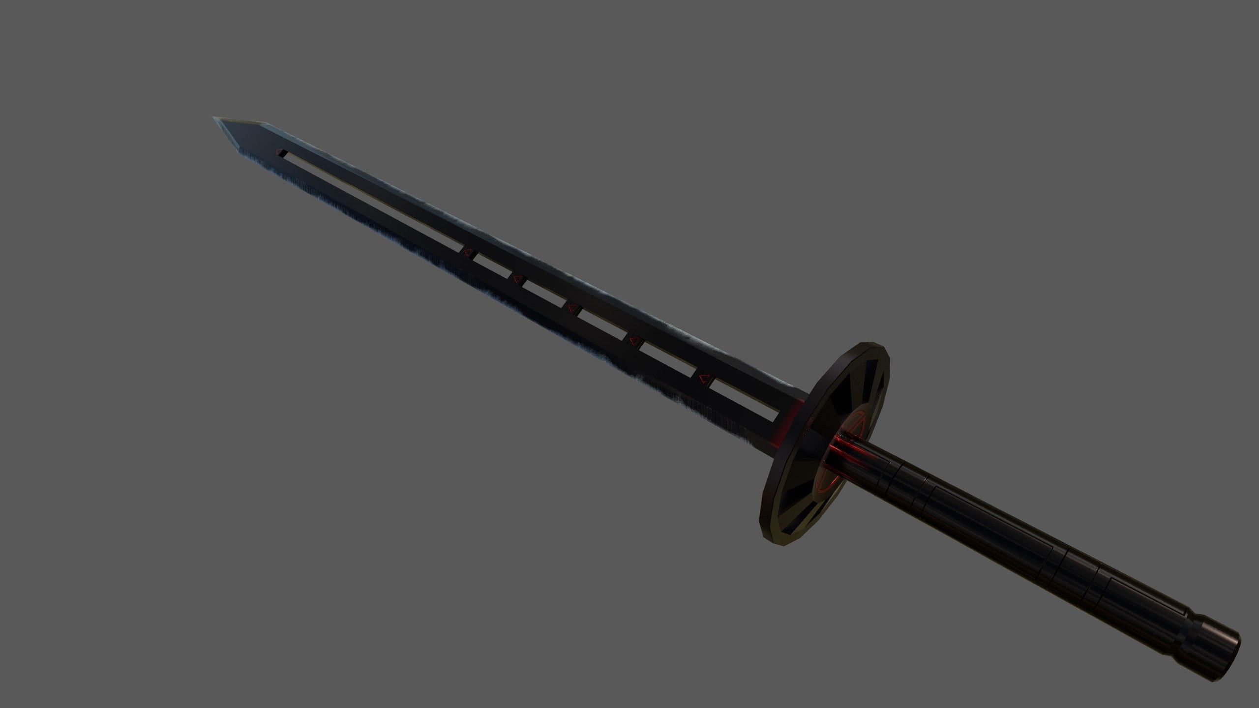 Sword samurai Low-poly 3D model_3