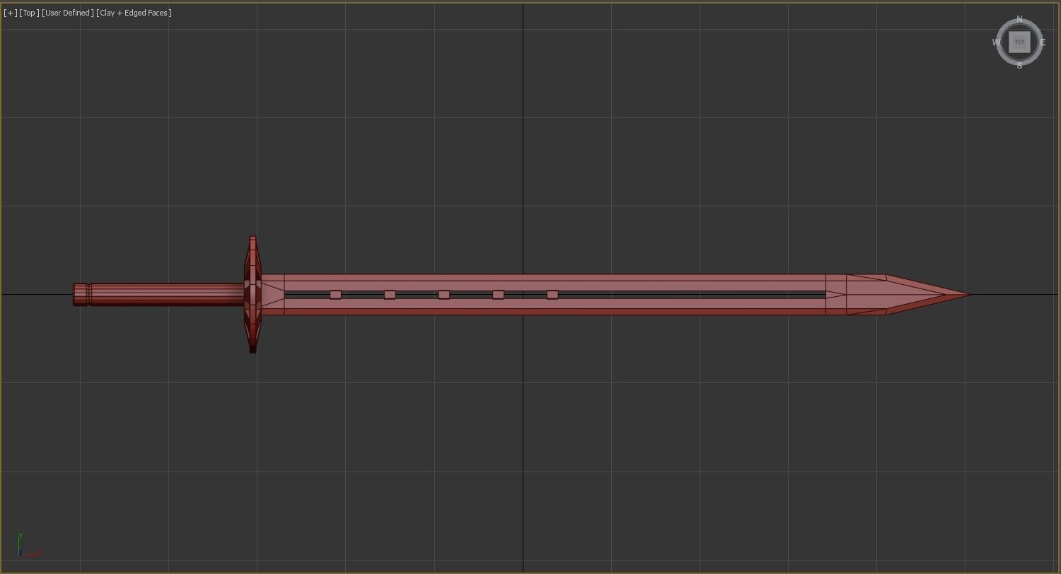 Sword samurai Low-poly 3D model_6