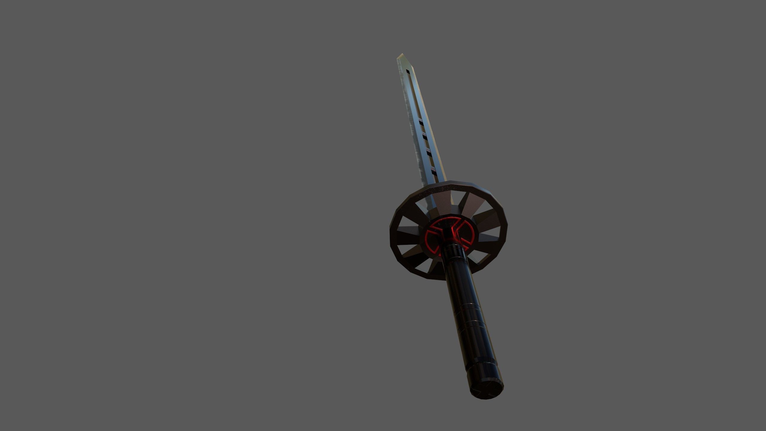 Sword samurai Low-poly 3D model_7