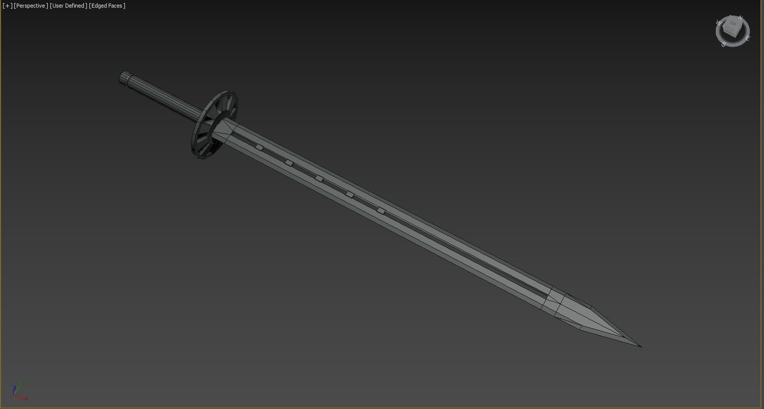 Sword samurai Low-poly 3D model_13