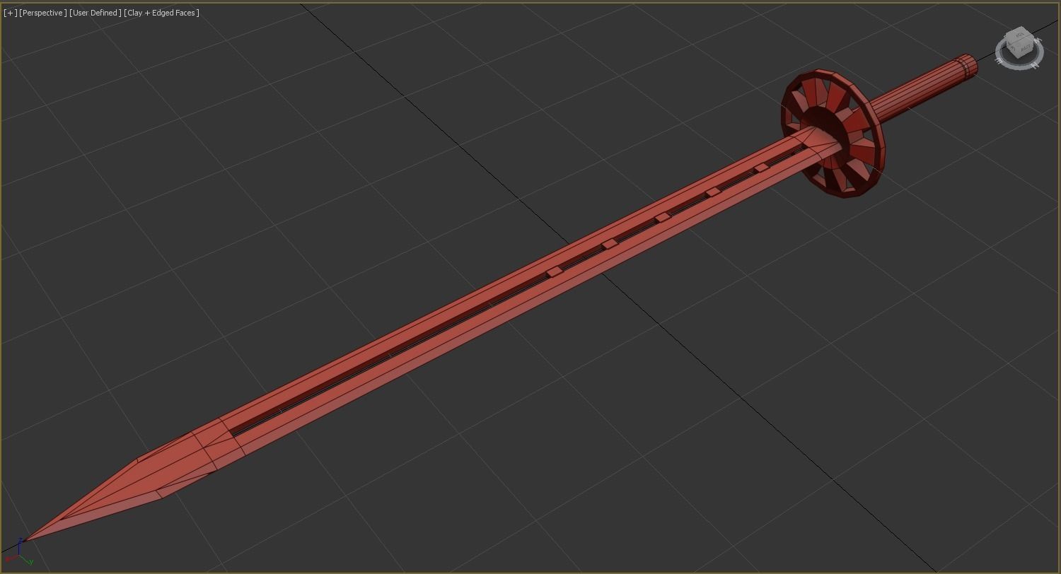 Sword samurai Low-poly 3D model_1
