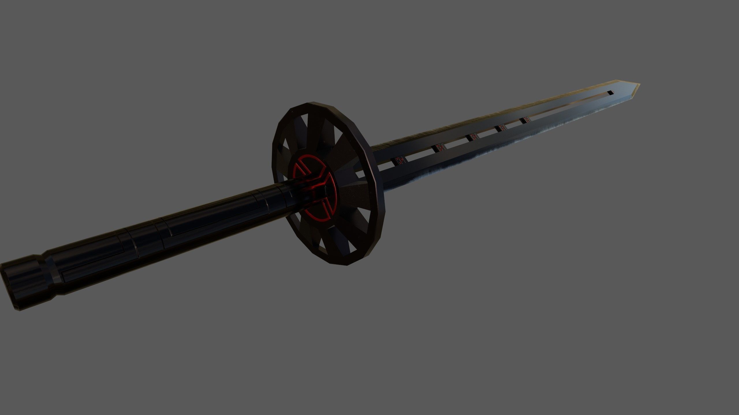 Sword samurai Low-poly 3D model_8