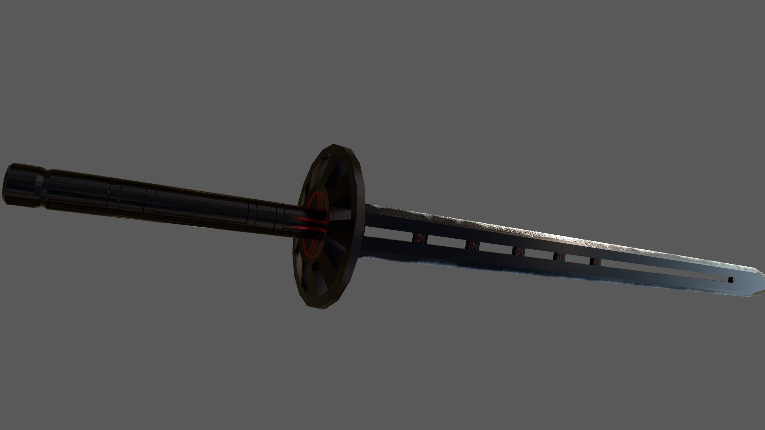 Sword samurai Low-poly 3D model_2