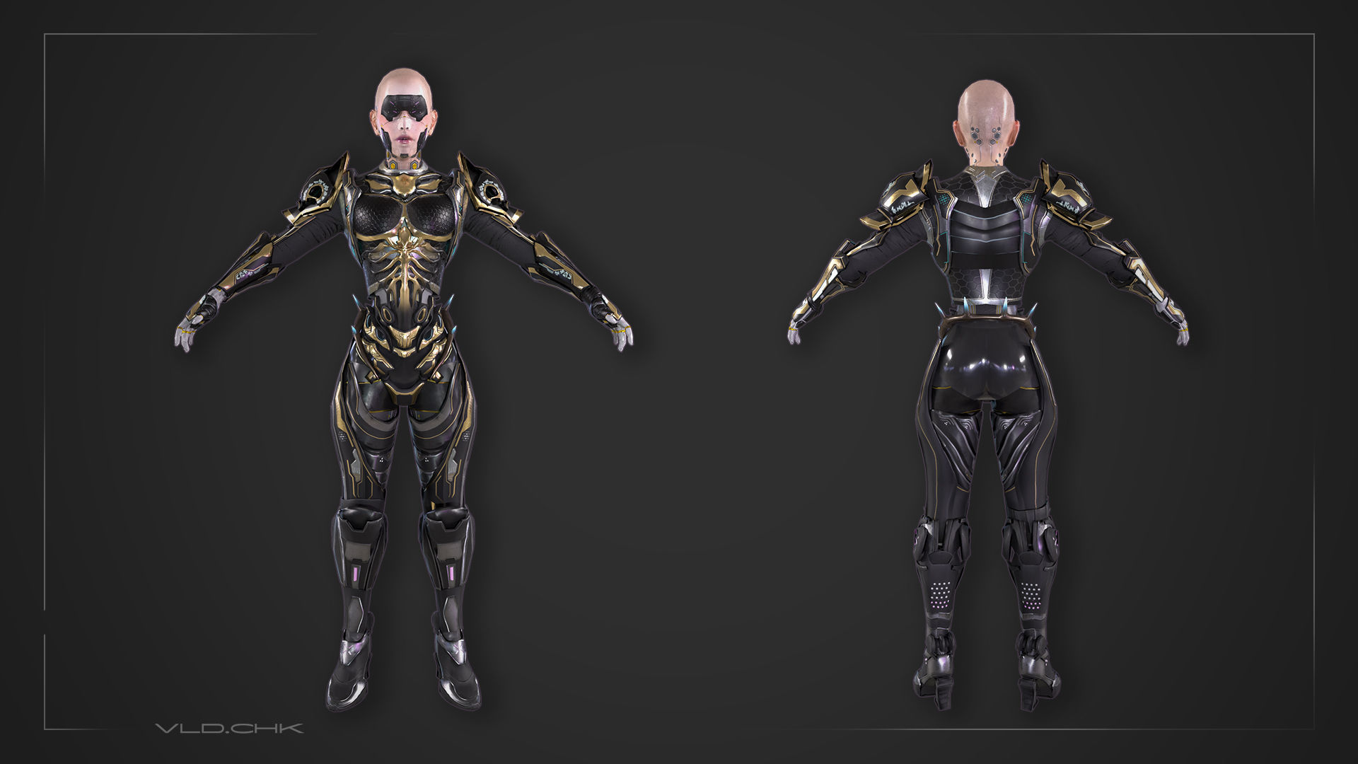 Faya - CyberGirl Low-poly 3D model_8