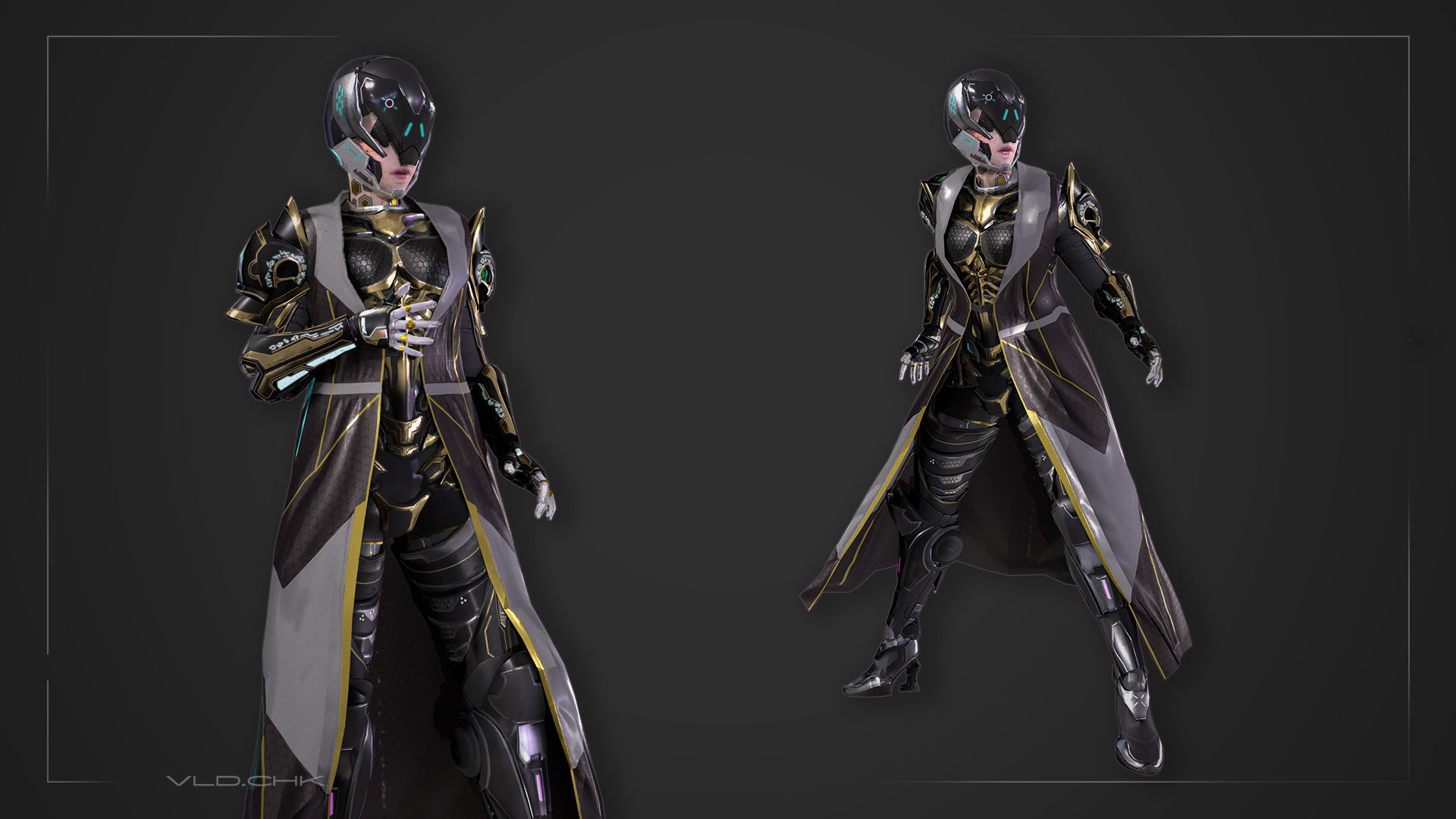 Faya - CyberGirl Low-poly 3D model_7