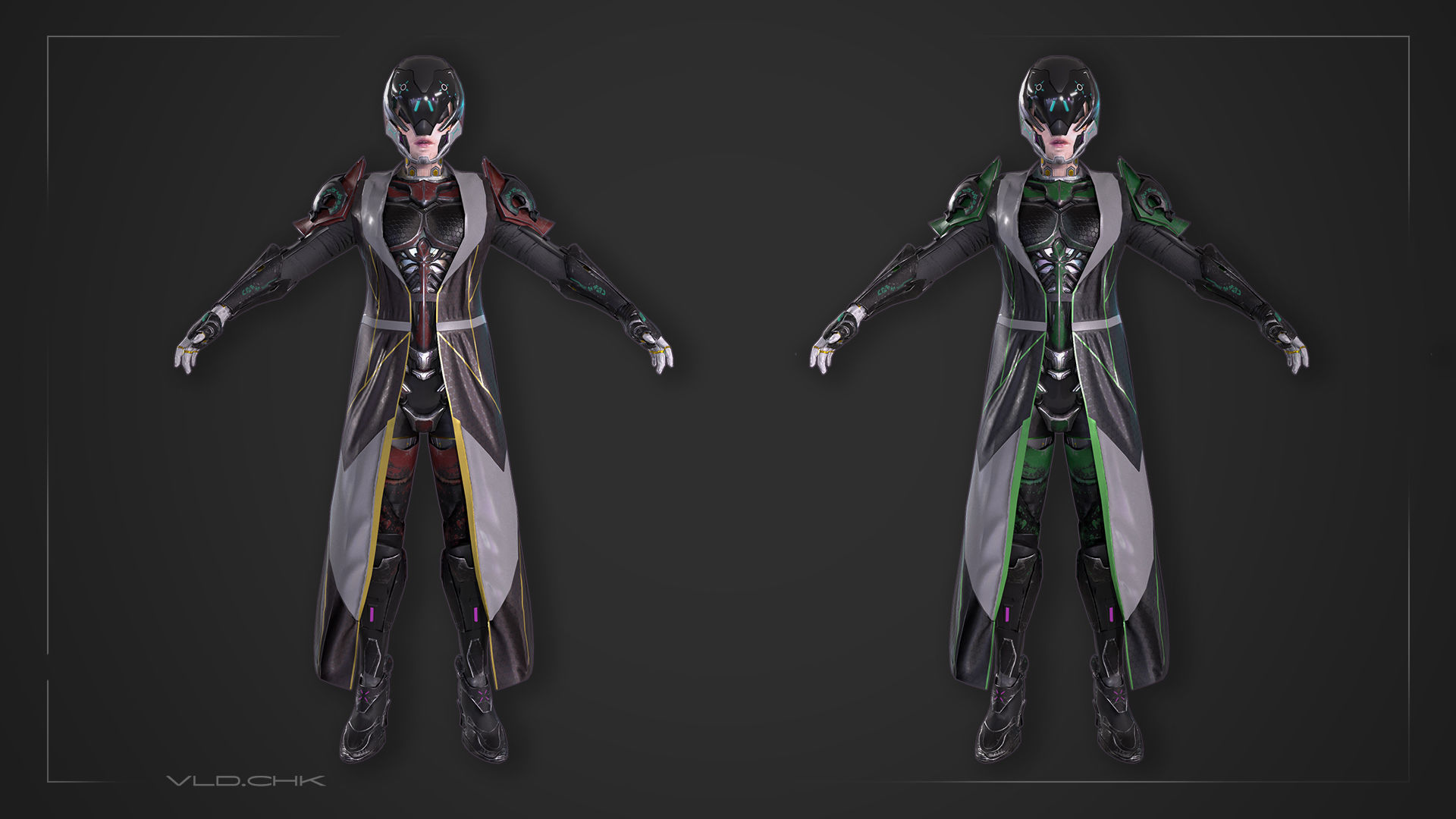 Faya - CyberGirl Low-poly 3D model_4