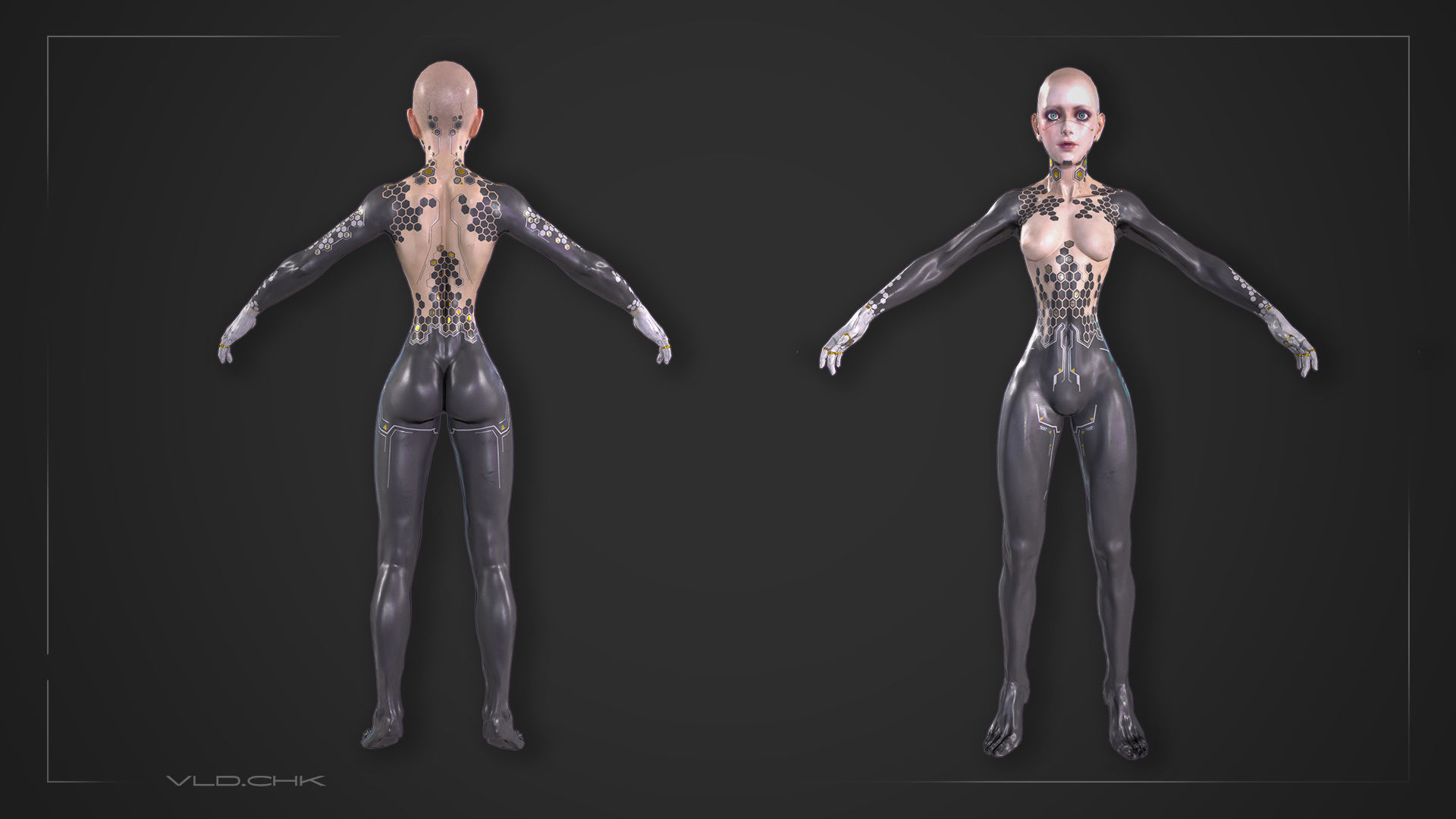Faya - CyberGirl Low-poly 3D model_3
