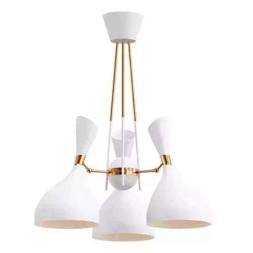 trumpet01 three light chandelier gold