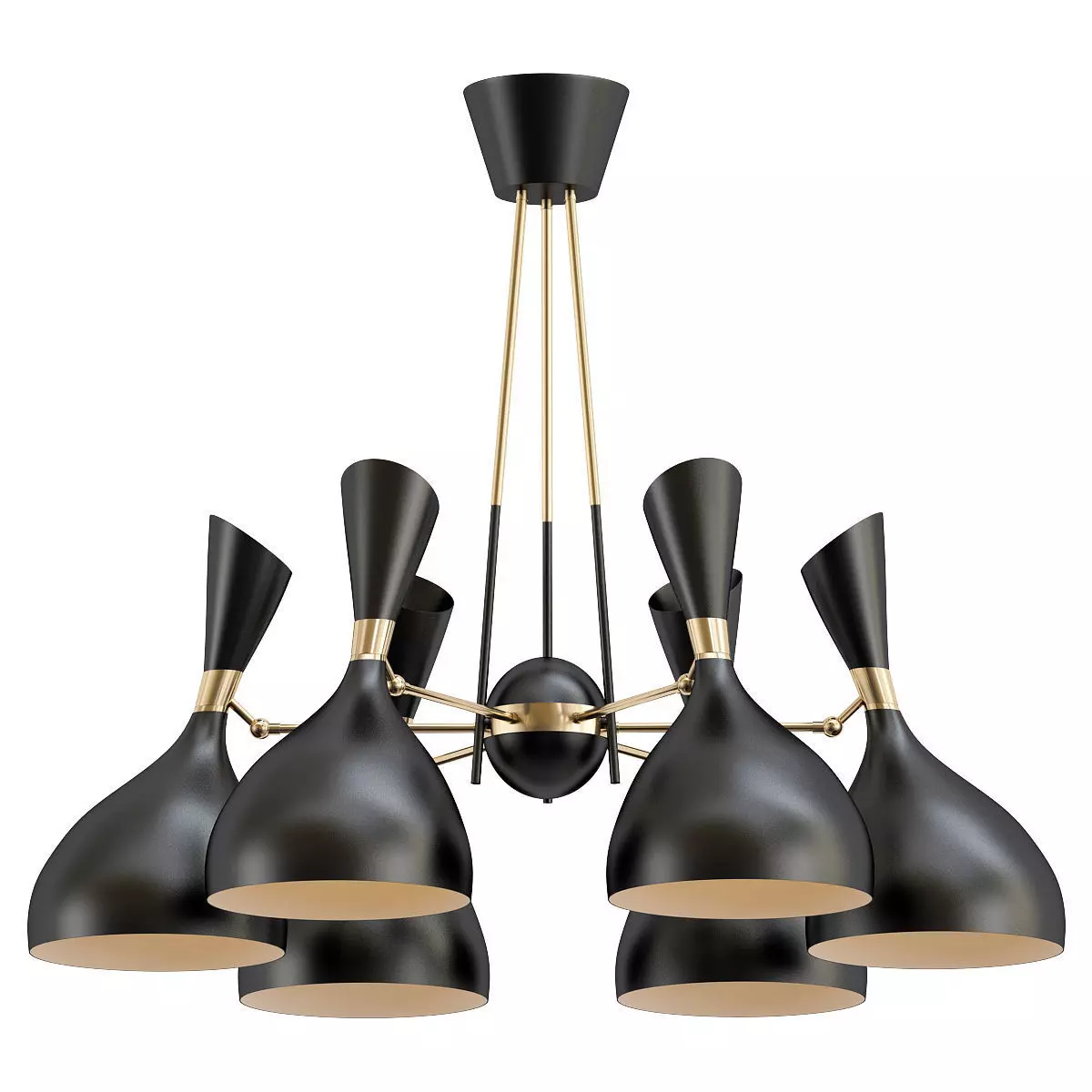 trumpet01 chandelier gold 3D model_0