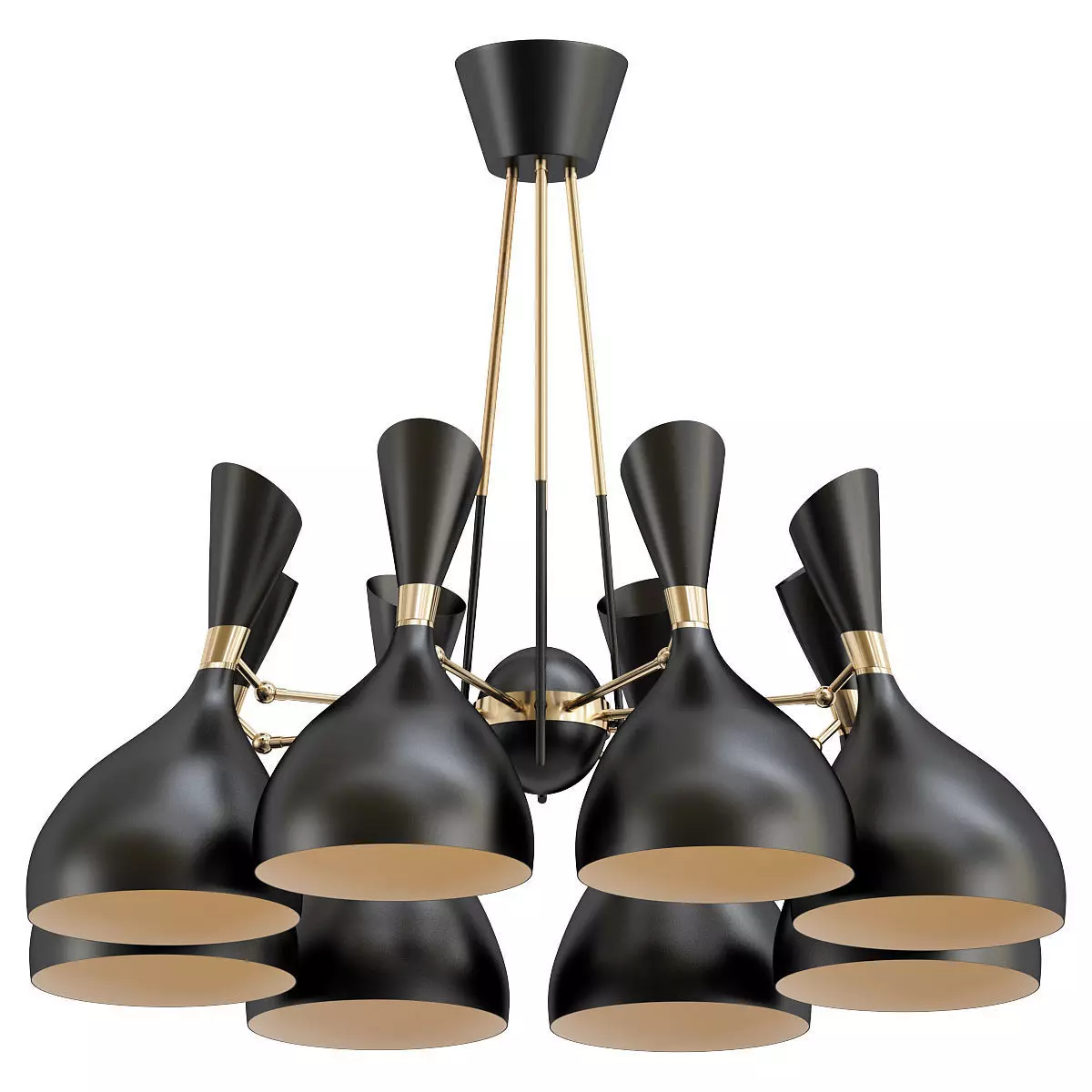 trumpet01 chandelier gold 3D model_0