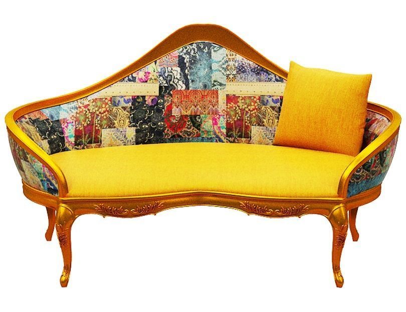 Classical sofa 2 seater Low-poly 3D model_5