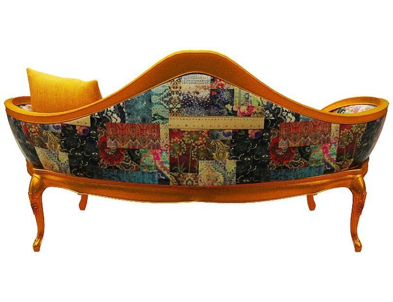 Classical sofa 2 seater Low-poly 3D model_1