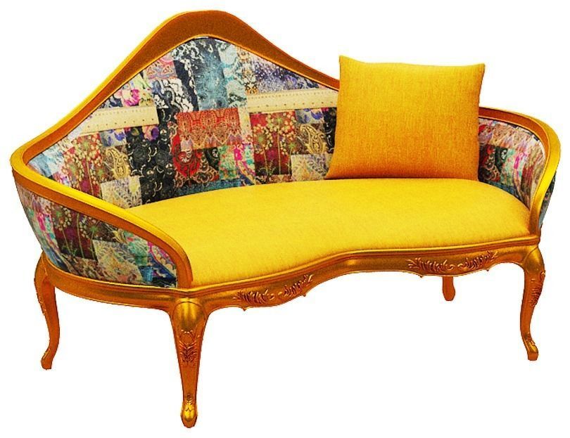 Classical sofa 2 seater Low-poly 3D model_4