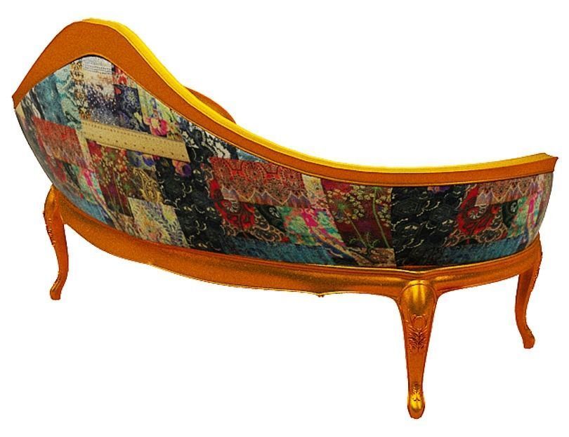 Classical sofa 2 seater Low-poly 3D model_3