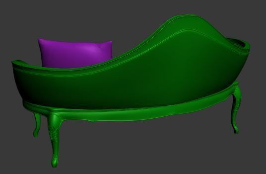 Classical sofa 2 seater Low-poly 3D model_6