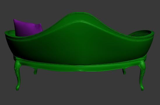 Classical sofa 2 seater Low-poly 3D model_12